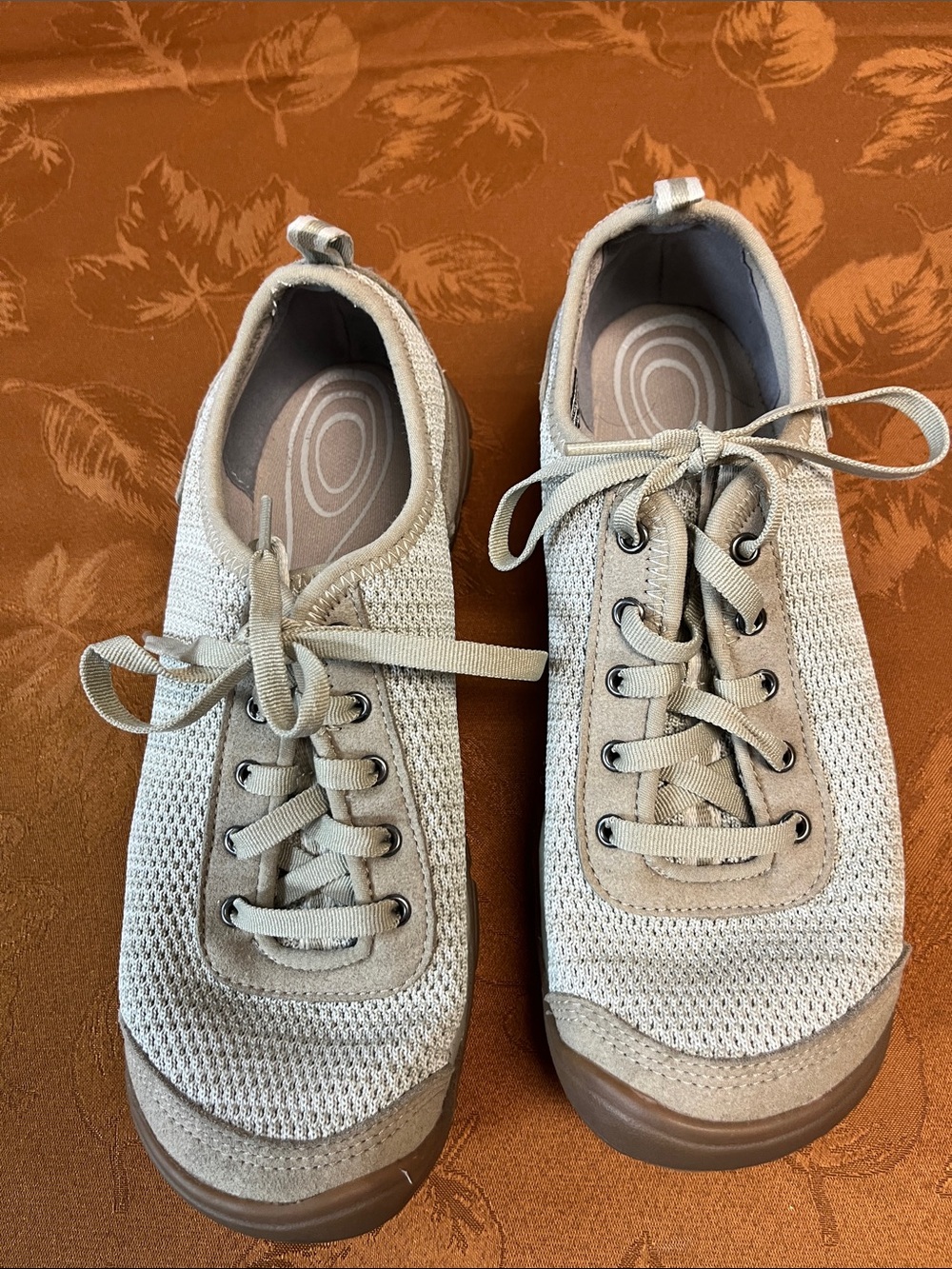 Keen Women's Beige Knit Lace-Up Sneakers